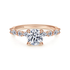 Juliet - 14K Rose Gold Round Diamond Engagement Ring