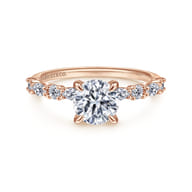Juliet - 14K Rose Gold Round Diamond Engagement Ring