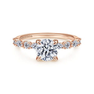 Juliet - 14K Rose Gold Round Diamond Engagement Ring