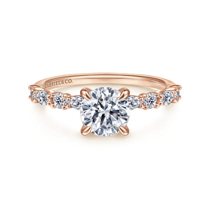 Juliet - 14K Rose Gold Round Diamond Engagement Ring