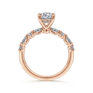 Juliet - 14K Rose Gold Round Diamond Engagement Ring