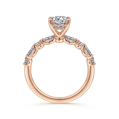 Juliet - 14K Rose Gold Round Diamond Engagement Ring