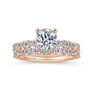 Juliet - 14K Rose Gold Round Diamond Engagement Ring
