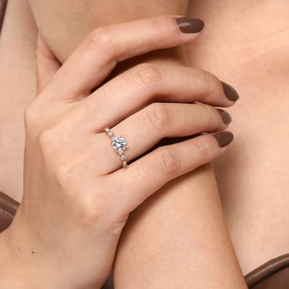 Juliet - 14K Rose Gold Round Diamond Engagement Ring