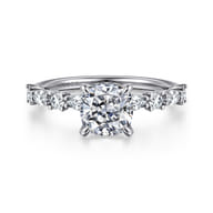 Juliet - 14K White Gold Cushion Cut Diamond Engagement Ring