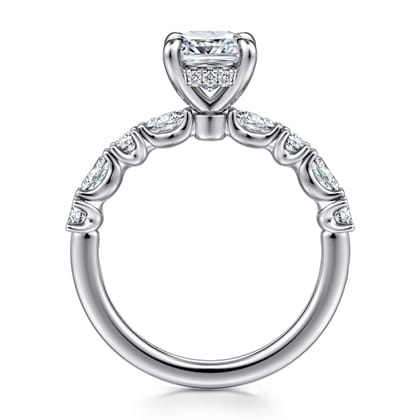 Juliet - 14K White Gold Cushion Cut Diamond Engagement Ring