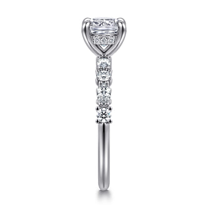 Juliet - 14K White Gold Cushion Cut Diamond Engagement Ring
