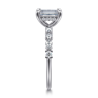 Juliet - 14K White Gold Emerald Cut Diamond Engagement Ring