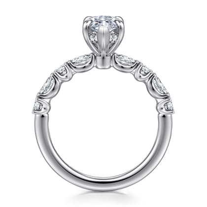 Juliet - 14K White Gold Marquise Shape Diamond Engagement Ring