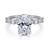 Juliet - 14K White Gold Oval Diamond Engagement Ring