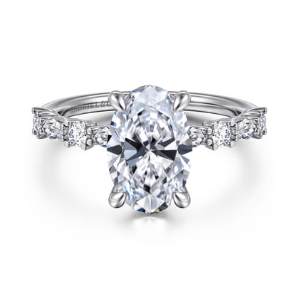 Juliet - 14K White Gold Oval Diamond Engagement Ring