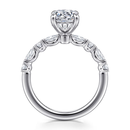 Juliet - 14K White Gold Oval Diamond Engagement Ring