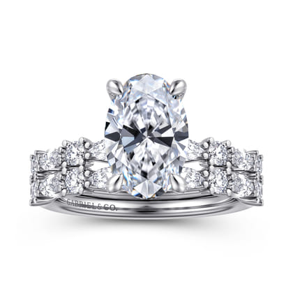 Juliet - 14K White Gold Oval Diamond Engagement Ring