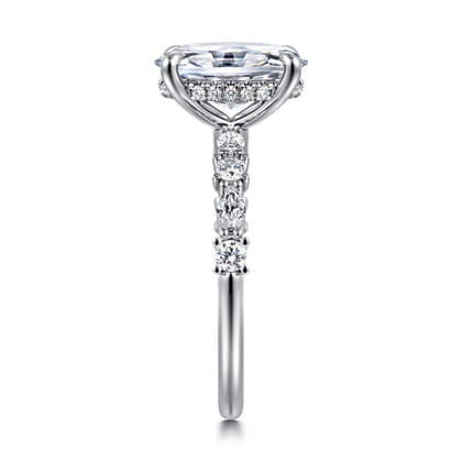 Juliet - 14K White Gold Oval Diamond Engagement Ring
