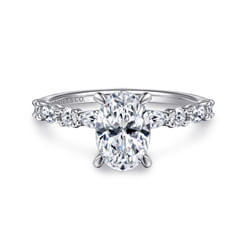 Juliet - 14K White Gold Oval Diamond Engagement Ring