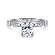 Juliet - 14K White Gold Oval Diamond Engagement Ring