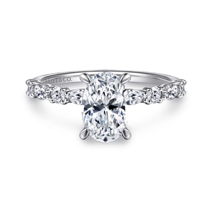 Juliet - 14K White Gold Oval Diamond Engagement Ring