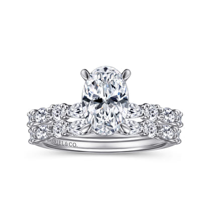 Juliet - 14K White Gold Oval Diamond Engagement Ring