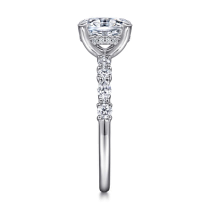 Juliet - 14K White Gold Oval Diamond Engagement Ring