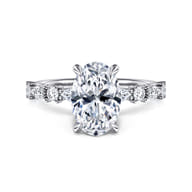 Juliet - 14K White Gold Oval Diamond Engagement Ring