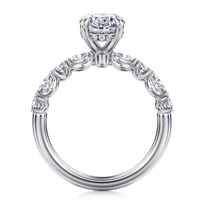 Juliet - 14K White Gold Oval Diamond Engagement Ring