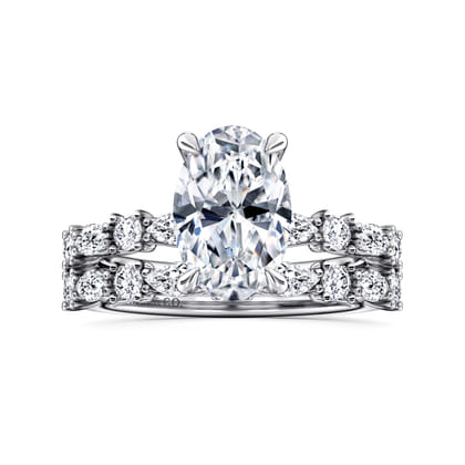 Juliet - 14K White Gold Oval Diamond Engagement Ring