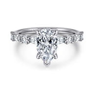 Juliet - 14K White Gold Pear Shape Diamond Engagement Ring