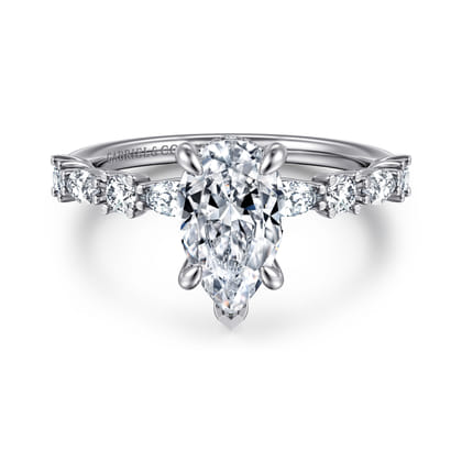 Juliet - 14K White Gold Pear Shape Diamond Engagement Ring