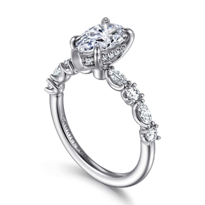 Juliet - 14K White Gold Pear Shape Diamond Engagement Ring