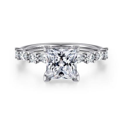 Juliet - 14K White Gold Princess Cut Diamond Engagement Ring