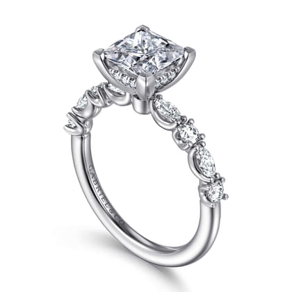 Juliet - 14K White Gold Princess Cut Diamond Engagement Ring