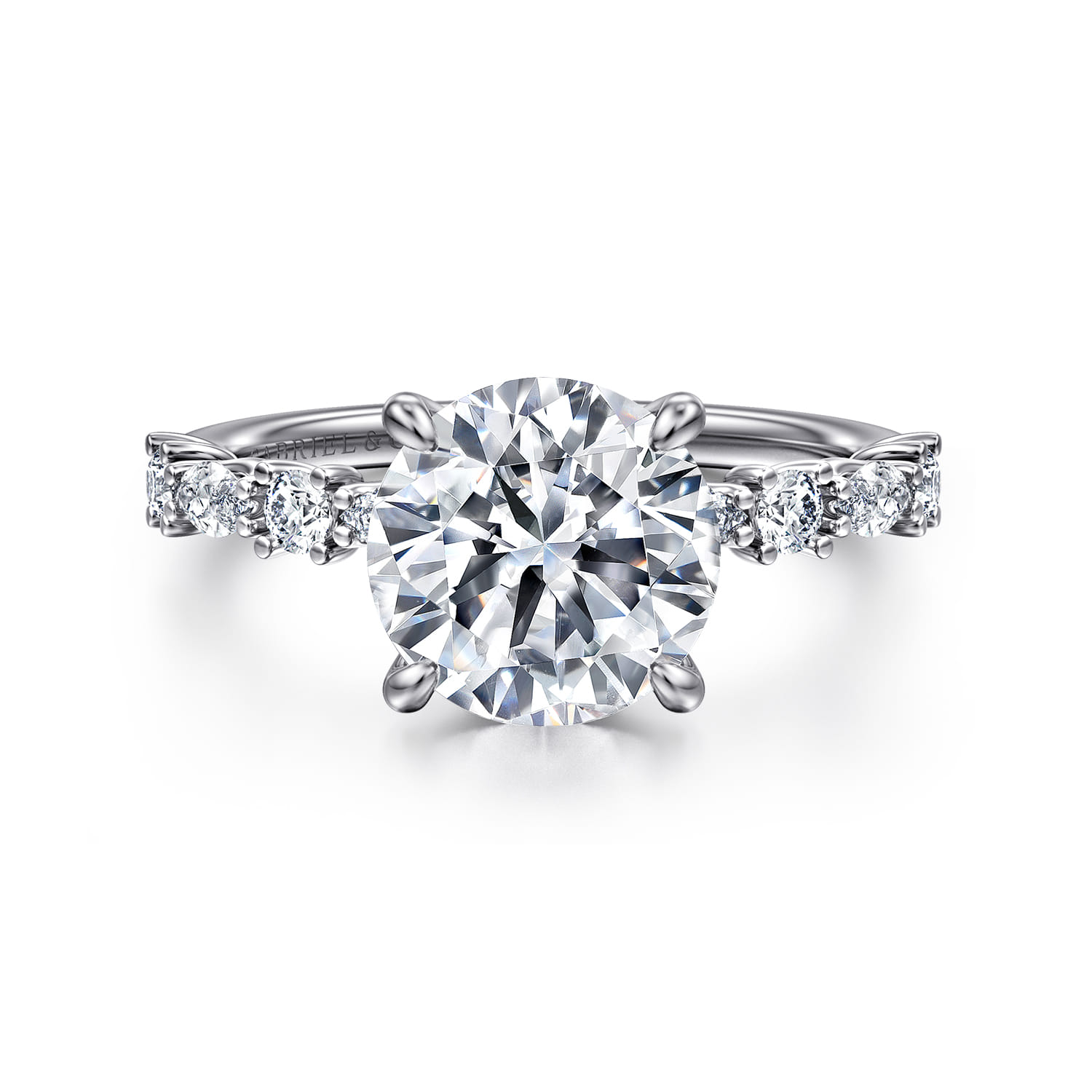 Juliet - 14K White Gold Round Diamond Engagement Ring