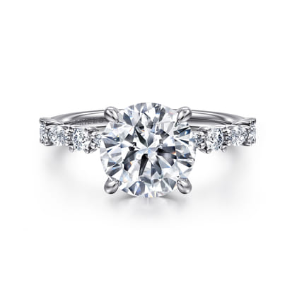 Juliet - 14K White Gold Round Diamond Engagement Ring