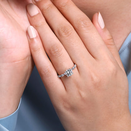 Juliet - 14K White Gold Round Diamond Engagement Ring