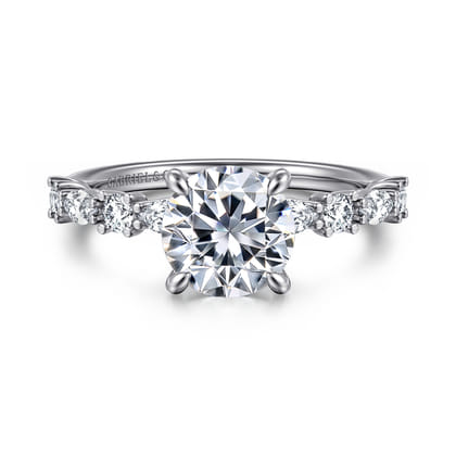 Juliet - 14K White Gold Round Diamond Engagement Ring