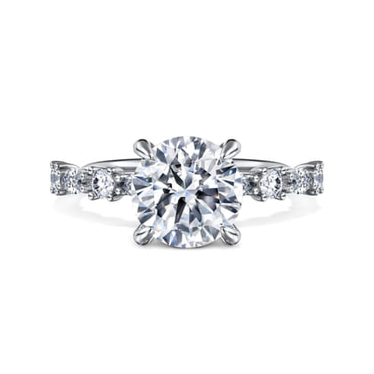 Juliet - 14K White Gold Round Diamond Engagement Ring