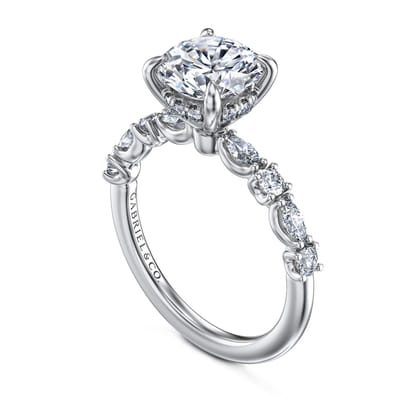 Juliet - 14K White Gold Round Diamond Engagement Ring