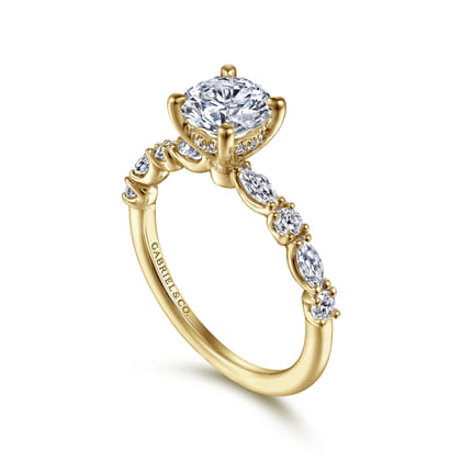 Juliet - 14K Yellow Gold Round Diamond Engagement Ring