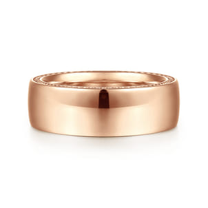 Kai - 14K Rose Gold 8mm Mens Wedding Band in High Polished Finish