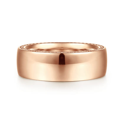 Kai - 14K Rose Gold 8mm Mens Wedding Band in High Polished Finish