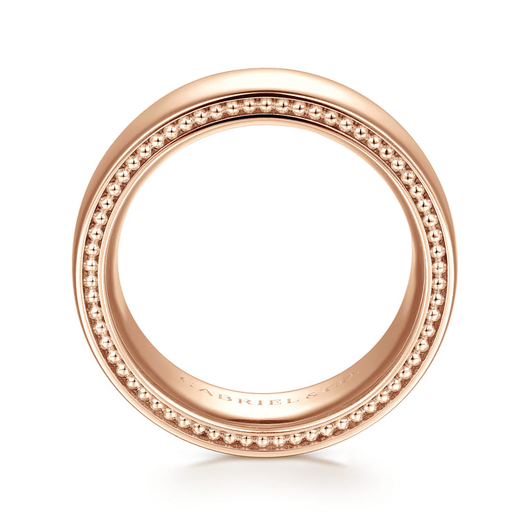 Kai - 14K Rose Gold 8mm Mens Wedding Band in High Polished Finish - Shot 2