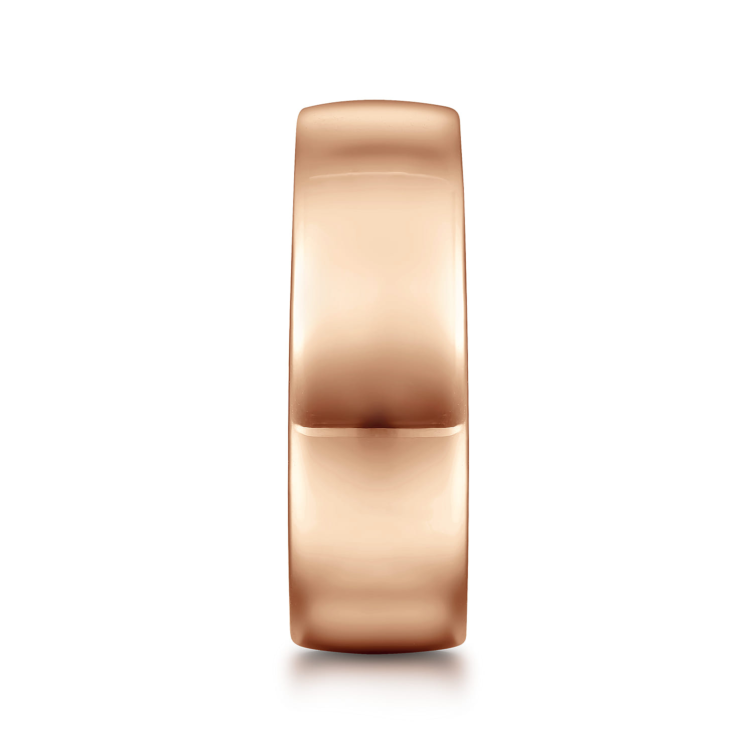 Kai - 14K Rose Gold 8mm Mens Wedding Band in High Polished Finish - Shot 4
