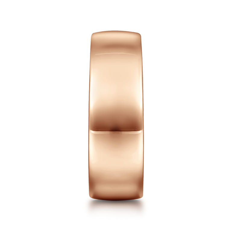 Kai - 14K Rose Gold 8mm Mens Wedding Band in High Polished Finish - Shot 4