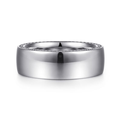 Kai - 14K White Gold 8mm - Men's Wedding Band in High Polished Finish