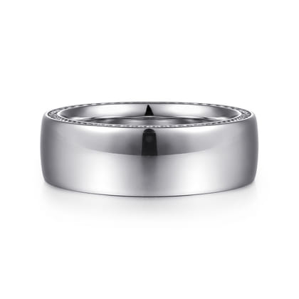Kai - 14K White Gold 8mm - Men's Wedding Band in High Polished Finish