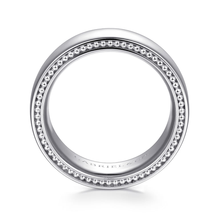 Kai - 14K White Gold 8mm - Men's Wedding Band in High Polished Finish - Shot 2
