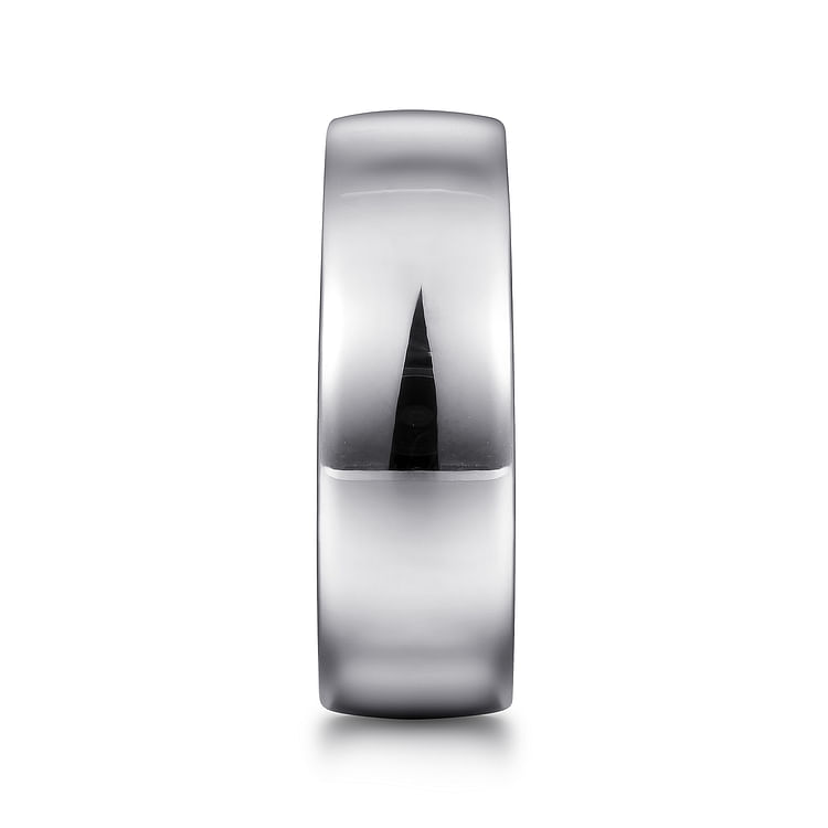Kai - 14K White Gold 8mm - Men's Wedding Band in High Polished Finish