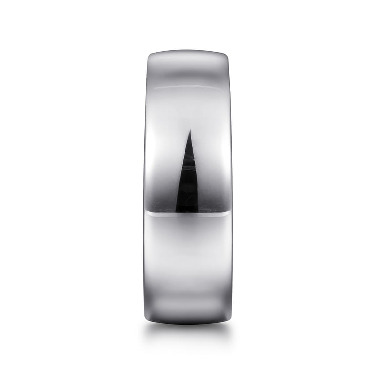 Kai - 14K White Gold 8mm - Men's Wedding Band in High Polished Finish - Shot 4