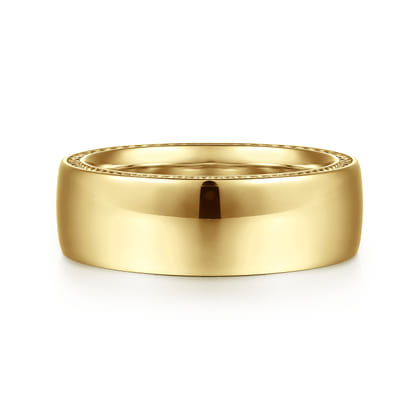 Kai - 14K Yellow Gold 8mm Mens Wedding Band in High Polished Finish