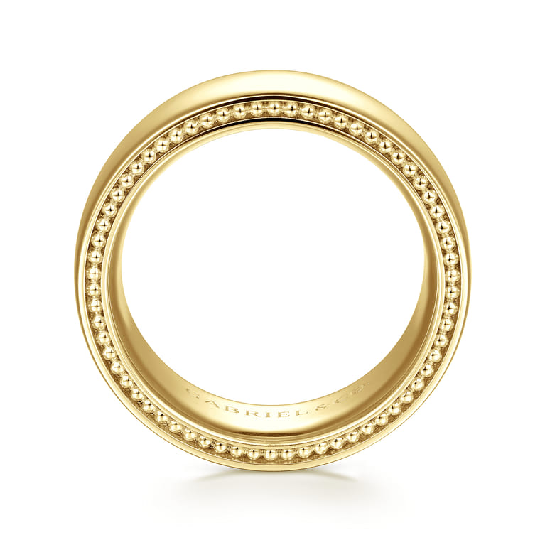 Kai - 14K Yellow Gold 8mm Mens Wedding Band in High Polished Finish - Shot 2